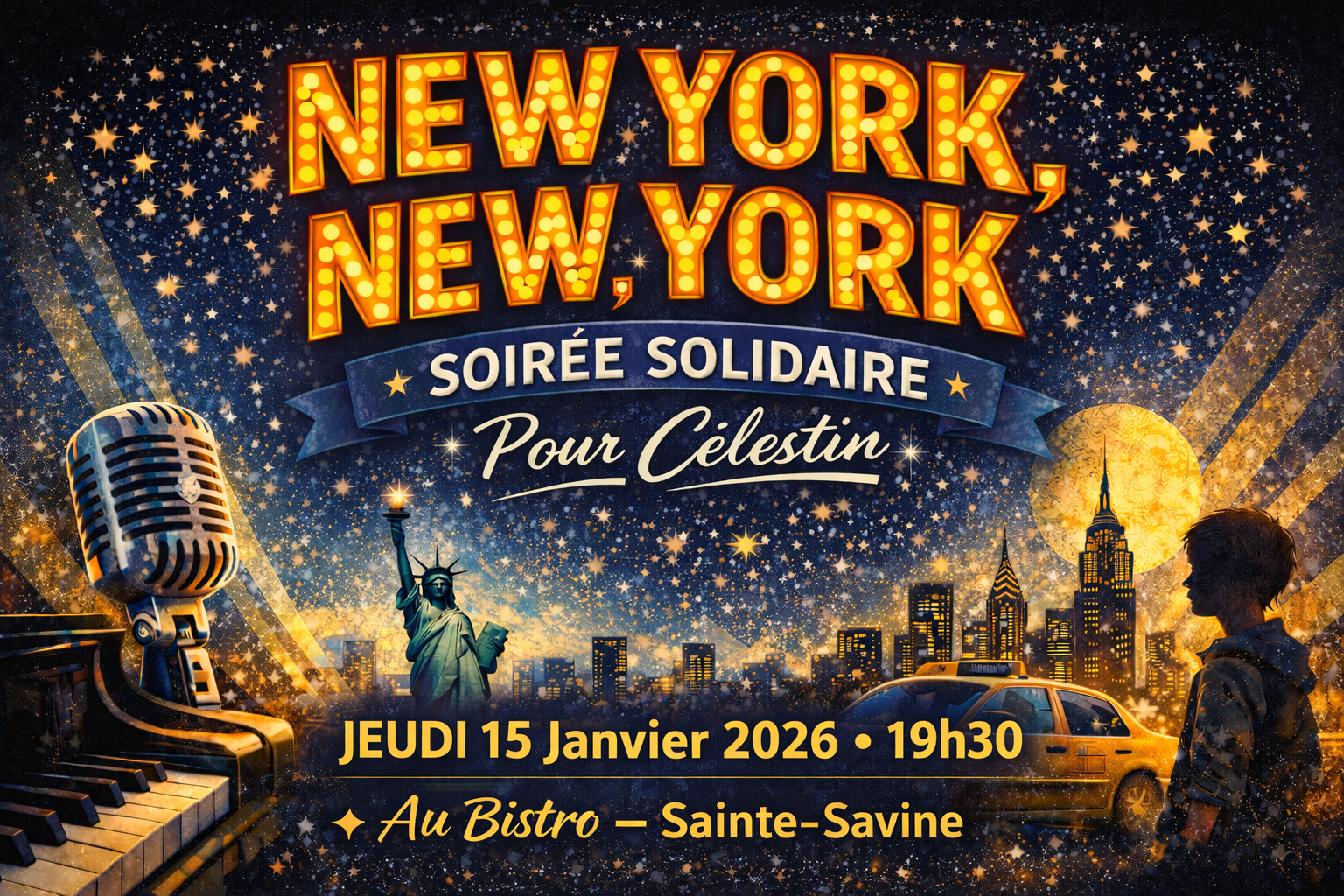 NEW YORK NEW YORK - SOIREE SOLIDAIRE POUR CELESTIN